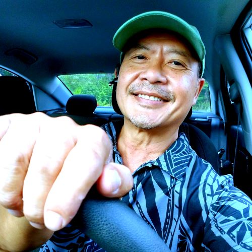 Krisada Eaton @57 yrs old: +20 yrs of Work-Anywhere-Life has been great. In 2017 I started living part time in Hawaii. This was 2023, driving to Volcano House at Kilauea Volcano, Big Island HI. Krisada Eaton driving to Volcano House, Kilauea Volcano Big Island Hawaii
